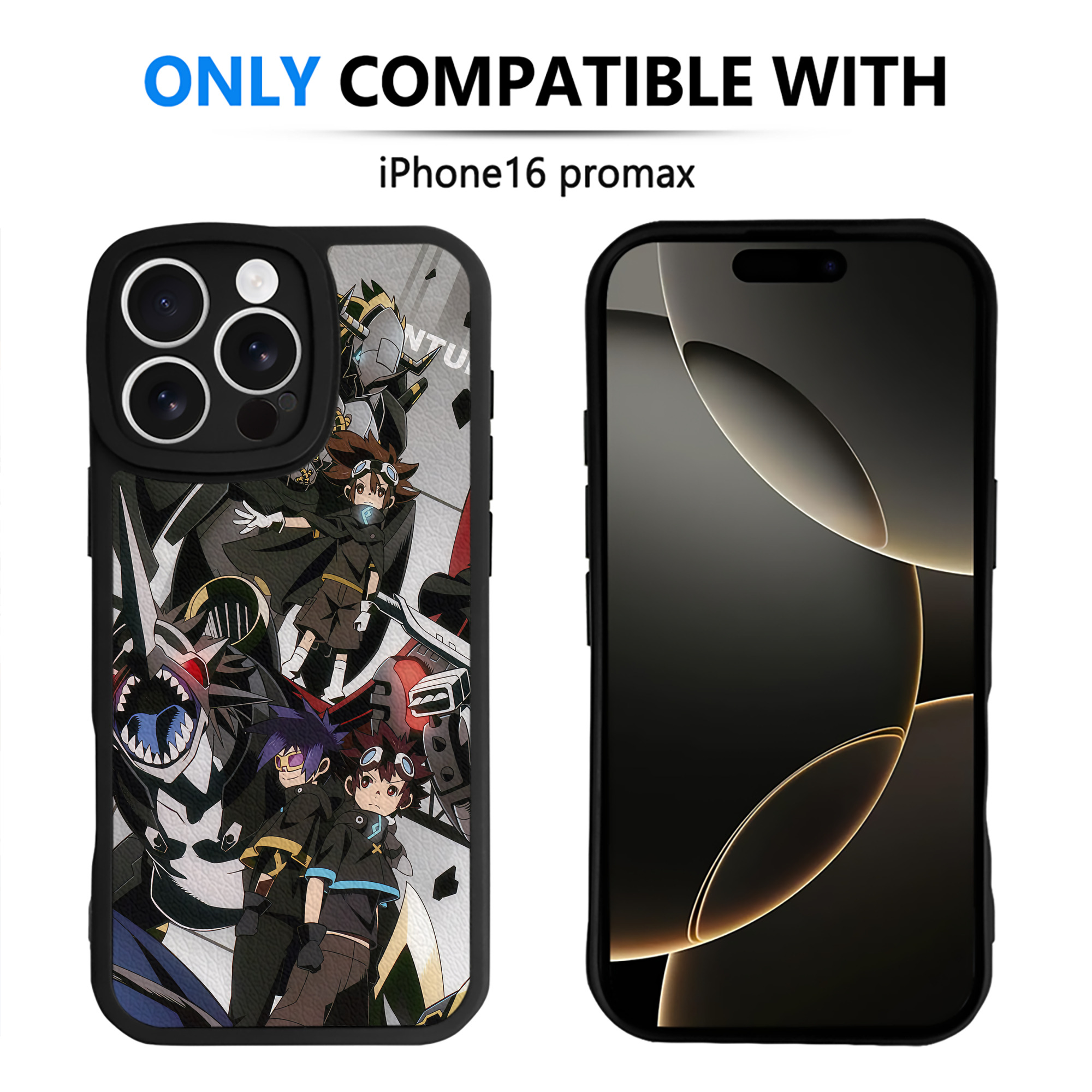 （画像用） Digimon デジタルモンスター/デジモン 【iPhone 16シリーズ対応】シリコンスマホケース（レザー調） 材質：シリコン